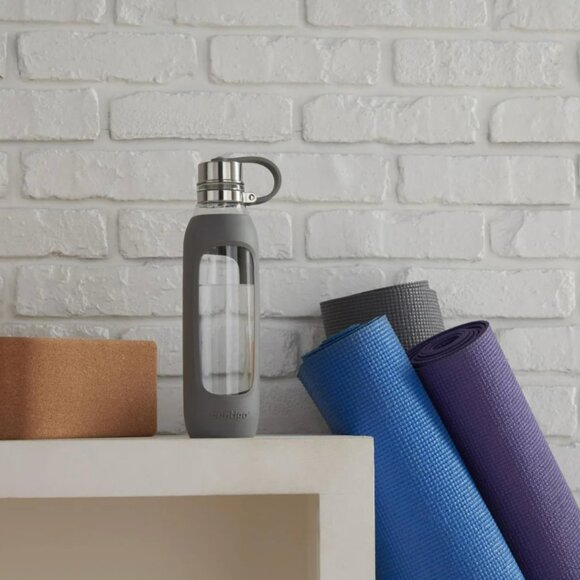 Contigo 20 oz Glass Bottle with Loop, Gray